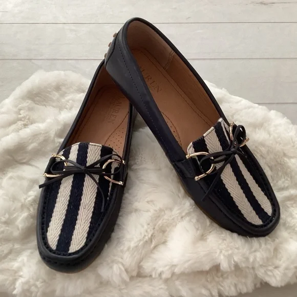 NWB RALPH LAUREN NAVY LOAFERS size 8B - Picture 1 of 7